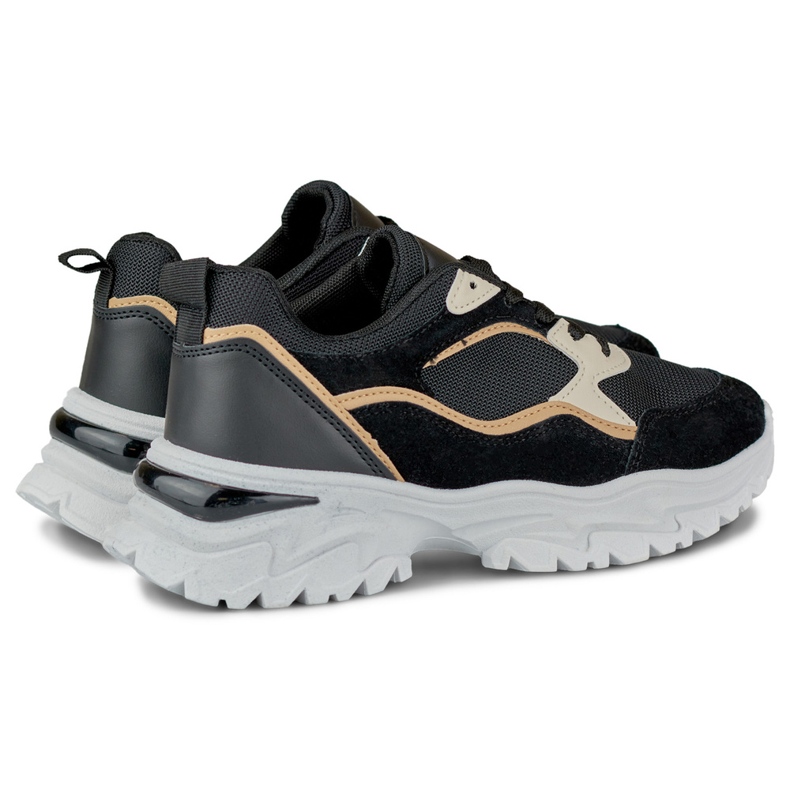 Schwarze Damen-Sneaker auf weißer Sohle 1