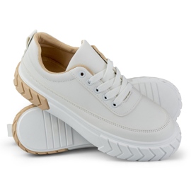 Weiße Damen-Sneaker aus Öko-Leder beige 1