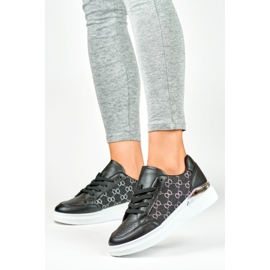 Schwarze Damen-Sneaker mit modischem Muster 2