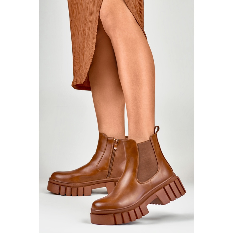 Braune Damen-Arbeitsstiefel von Veris 2