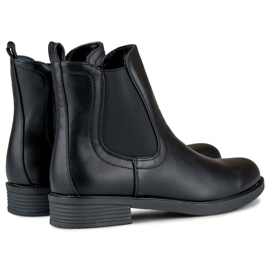 Klassische schwarze Damen-Chelsea-Stiefel aus Öko-Leder 1
