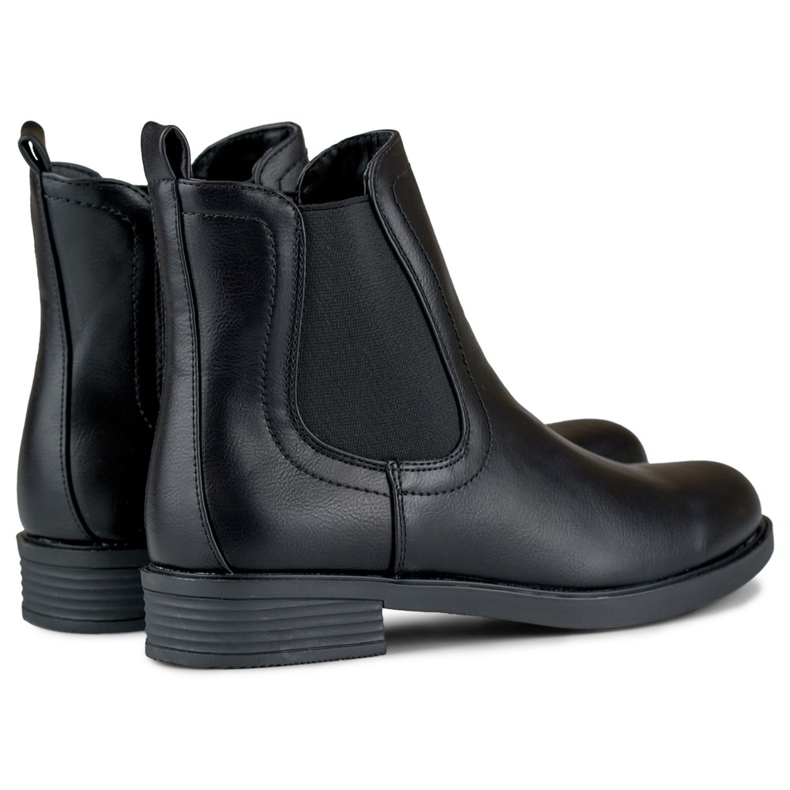 Klassische schwarze Damen-Chelsea-Stiefel aus Öko-Leder 1