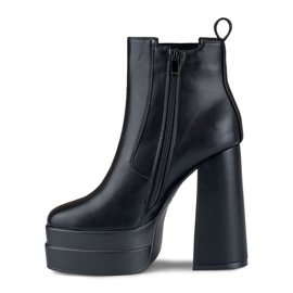 Schwarze Stiefel auf hohem Pfosten und Plateau 4