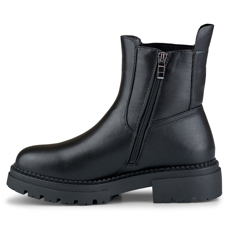 Schwarze Damen-Arbeitsstiefel aus Öko-Leder von Dany 1