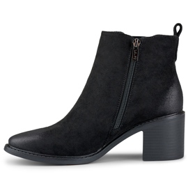 Schwarze Wildlederstiefel für Damen mit bequemem Schaft 1