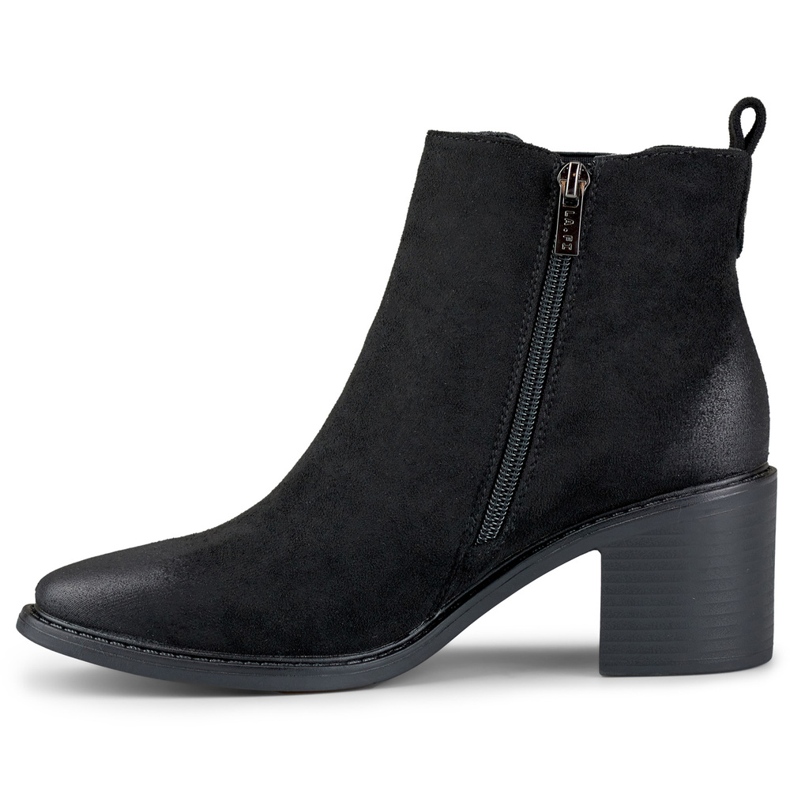 Schwarze Wildlederstiefel für Damen mit bequemem Schaft 1