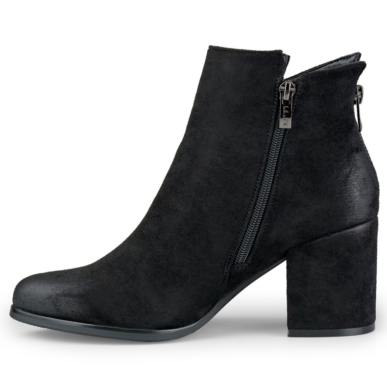 Schwarze Wildleder-Stiefeletten für Damen von Charlotte 1