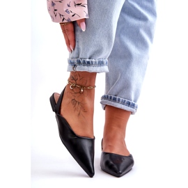 Frauen um Öko-Leder schieben schwarze Ballerinas 2