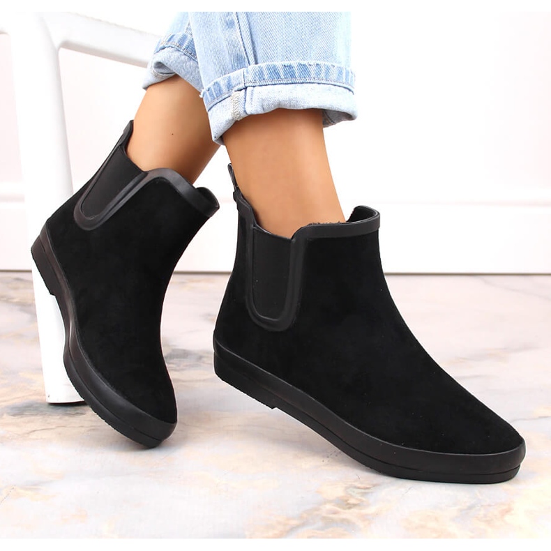 Regenstiefel wasserdichte Schlupfstiefel schwarz Potocki RB36063 1