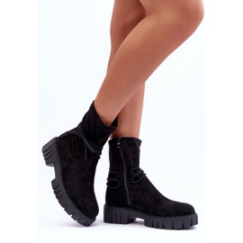 Damen-Stiefeletten aus Wildleder in Schwarz von Lineanor 2