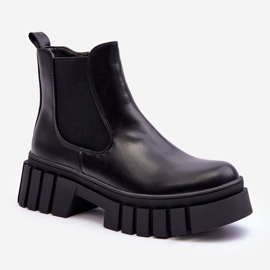 PG1 Klobige Lederstiefel Chelsea Boots Schwarz Orryss 1