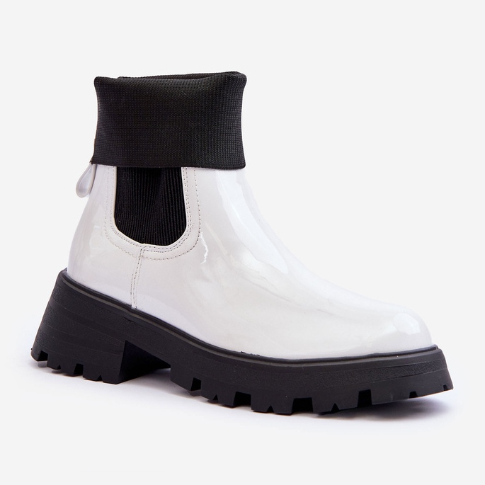 Lackierte Jodhpur-Stiefel für Damen, Weiß, Pavo 1