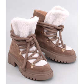 Shea Khaki-Schneestiefel aus Schaffell braun 1