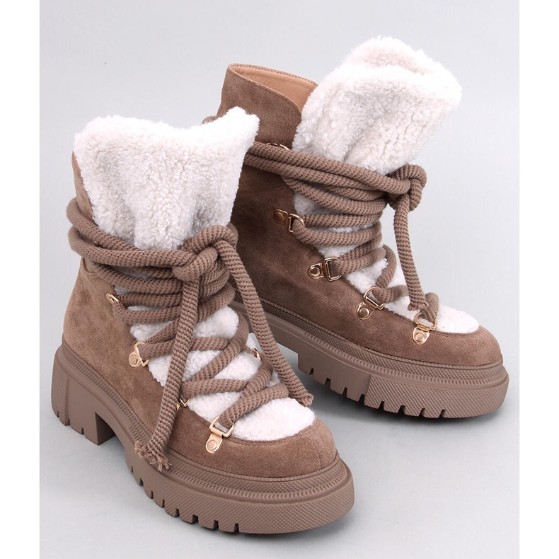 Shea Khaki-Schneestiefel aus Schaffell braun 1