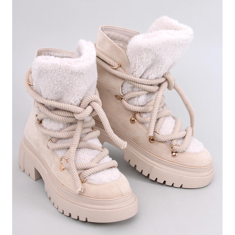Shea Beige Schaffell-Schneestiefel 1