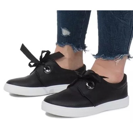 Schwarze Sneakers mit Schleifen Lou 1