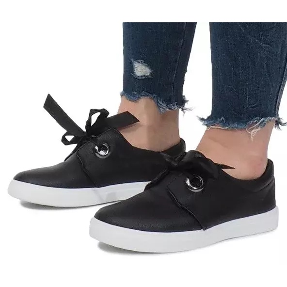 Schwarze Sneakers mit Schleifen Lou 1