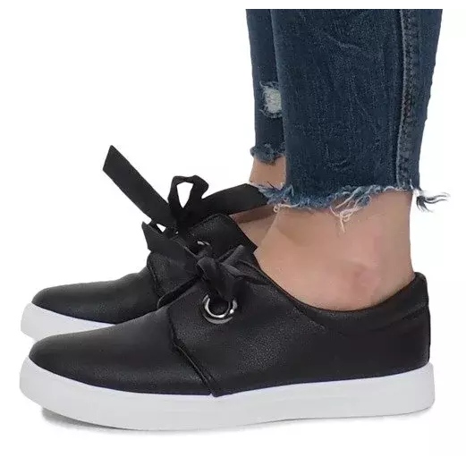Schwarze Sneakers mit Schleifen Lou 2