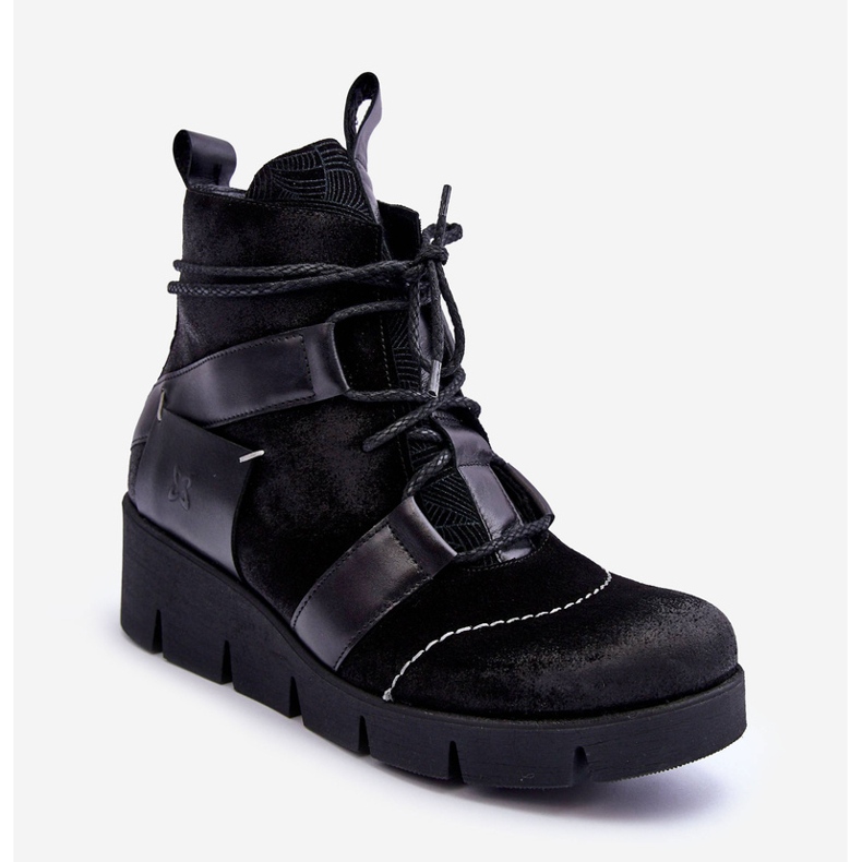 Keilstiefel aus Leder Maciejka 06185-01 Schwarz 1