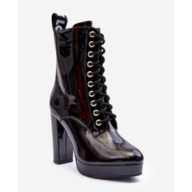 Schwarze Lolis-Lackstiefel mit hohem Absatz 1