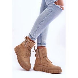 Plateau-Stiefeletten aus Wildleder für Damen in Beige Rafter 2