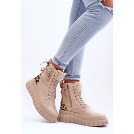Damen-Plateaustiefel aus Wildleder in Hellbeige Rafter 2