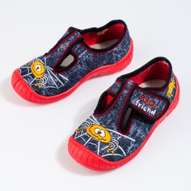 Schwarze und rote Spinnenpantoffeln von Shelovet blau 2