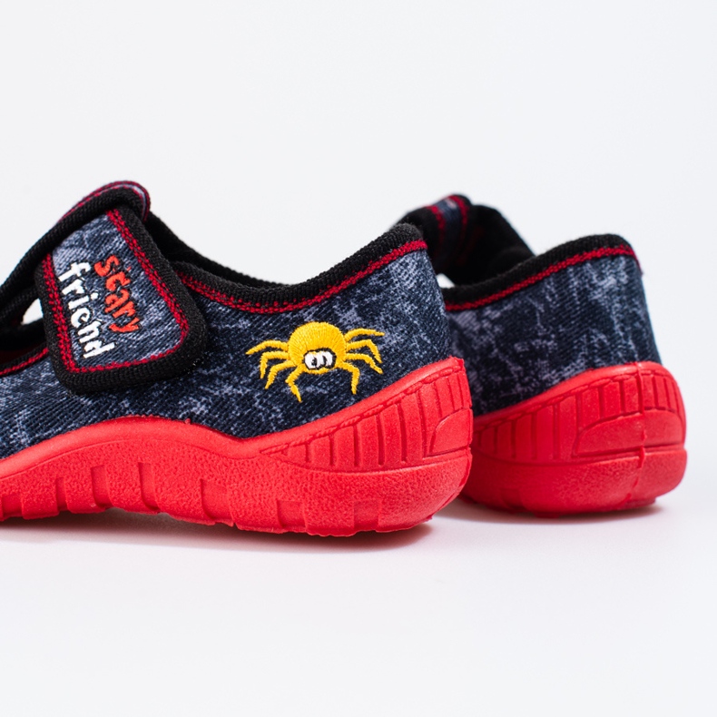 Schwarze und rote Spinnenpantoffeln von Shelovet blau 1