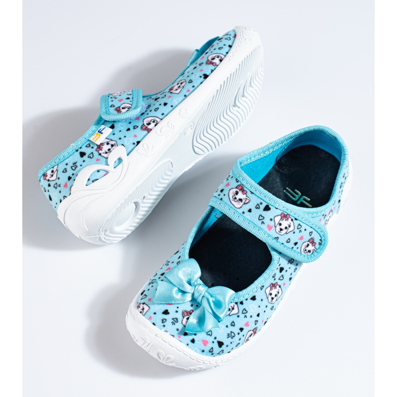 Blaue Hausschuhe für Mädchen mit Shelovet-Hunden mehrfarbig 1