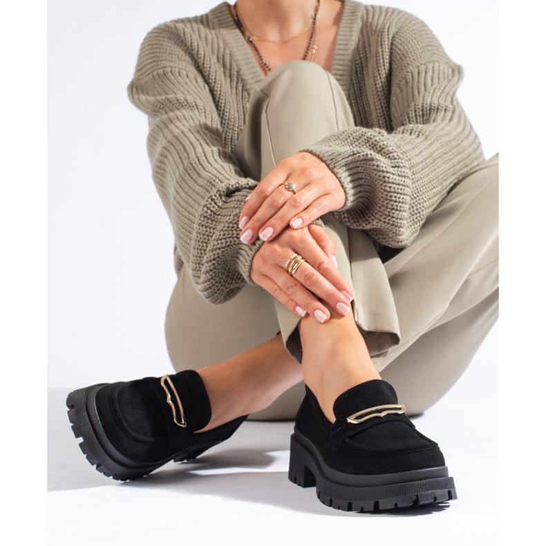 Schwarze Wildleder-Slipper für Damen von Shelovet 1