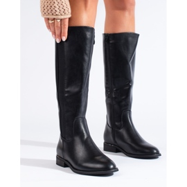 Schwarze klassische Damenstiefel von Shelovet 1