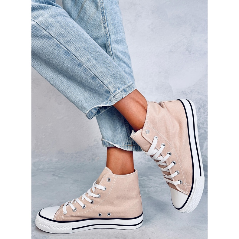 Canvas Turnschuhe Jude Khaki Knöchel beige 1