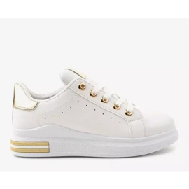 Weiße Sneakers mit goldenen Accessoires BO-550 2
