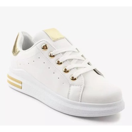 Weiße Sneakers mit goldenen Accessoires BO-550 1