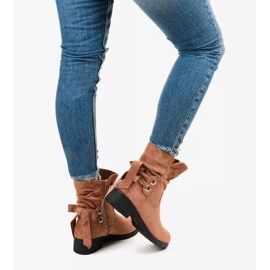 Afforen rosa Wildleder Stiefeletten 2