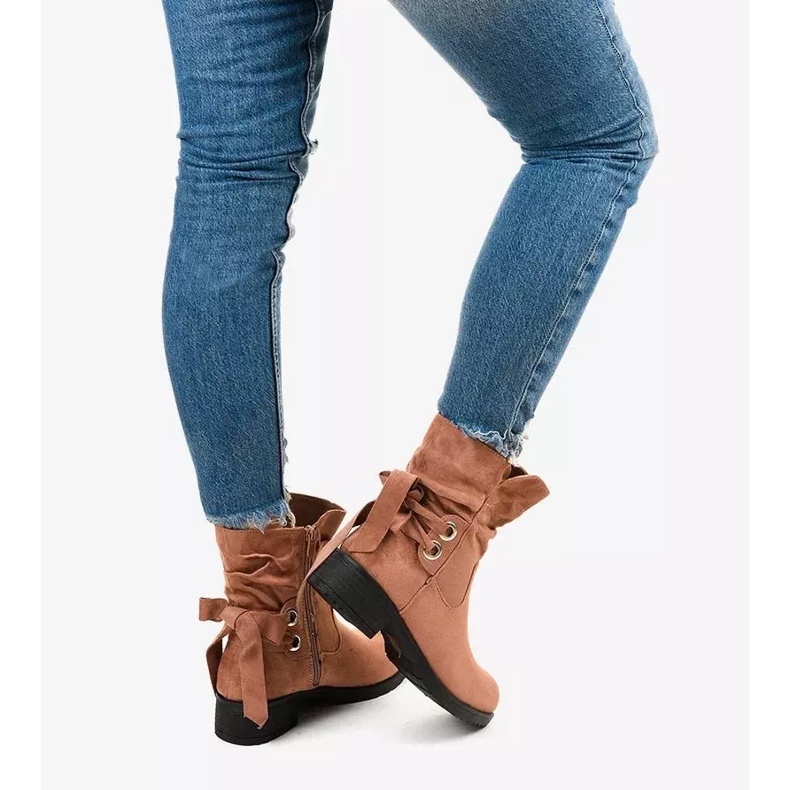 Afforen rosa Wildleder Stiefeletten 2