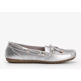 Silberne Loafer aus Öko-Leder, durchbrochene Esther 1