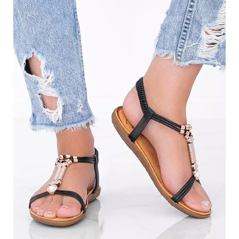 Schwarze Damensandalen von Liva 2