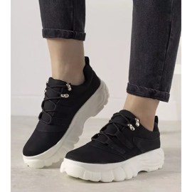 Schwarze Sport-Sneaker mit hoher Luna-Sohle 1