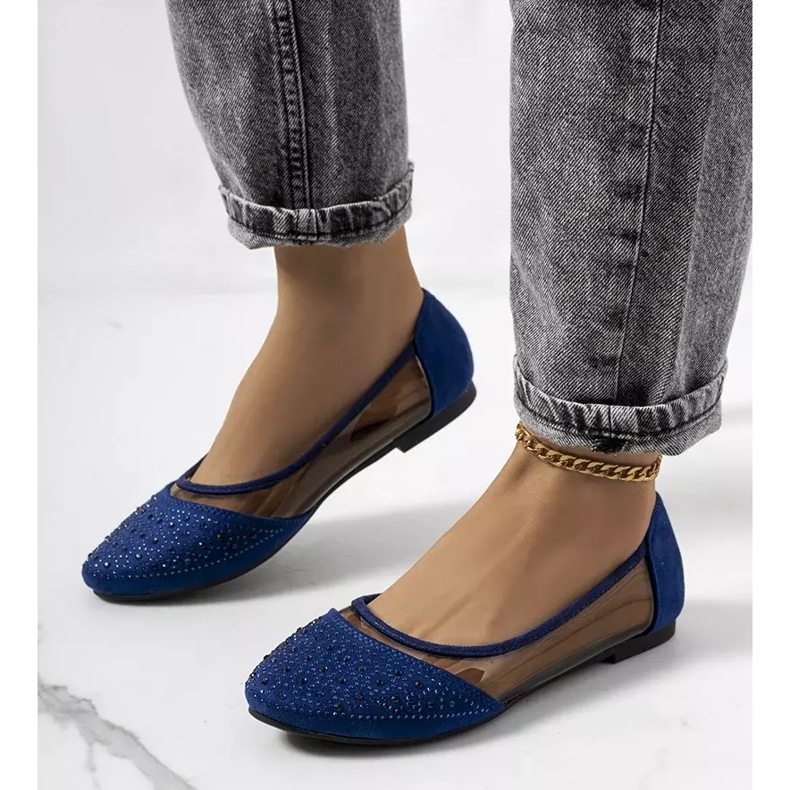 Marineblaue halbtransparente Marx Ballerinas navy blau 1