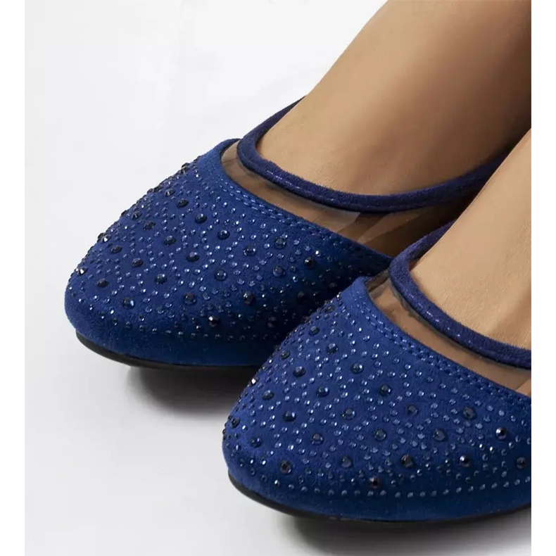 Marineblaue halbtransparente Marx Ballerinas 2