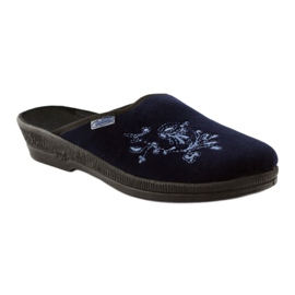 Stickerei Damenhausschuhe Befado 219d426 blau navy blau 1