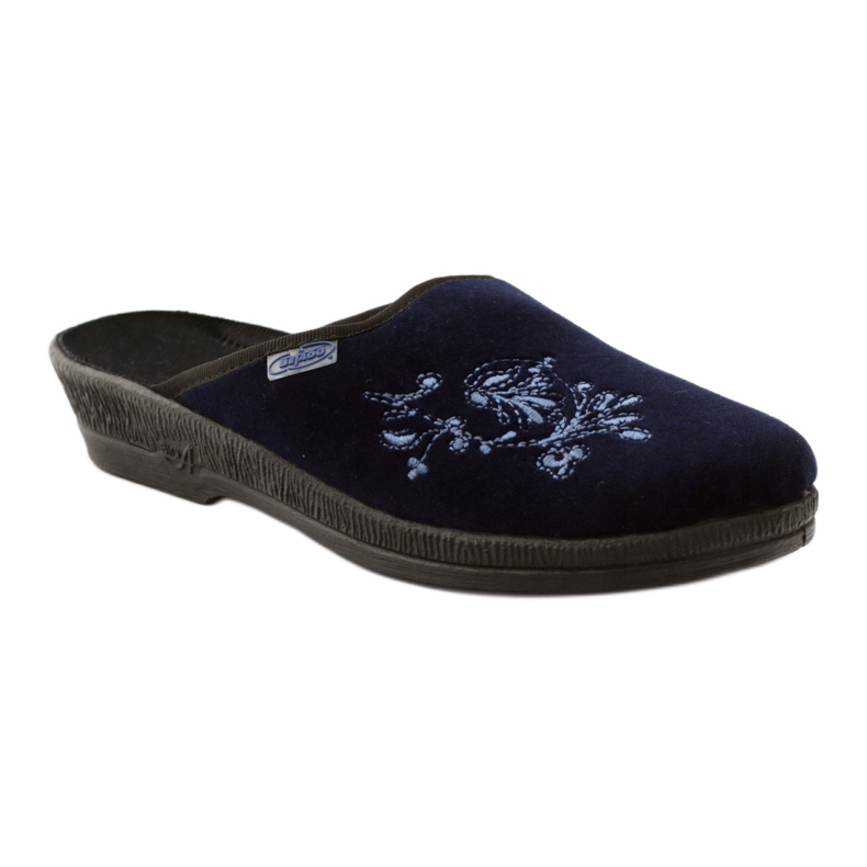 Stickerei Damenhausschuhe Befado 219d426 blau navy blau 1