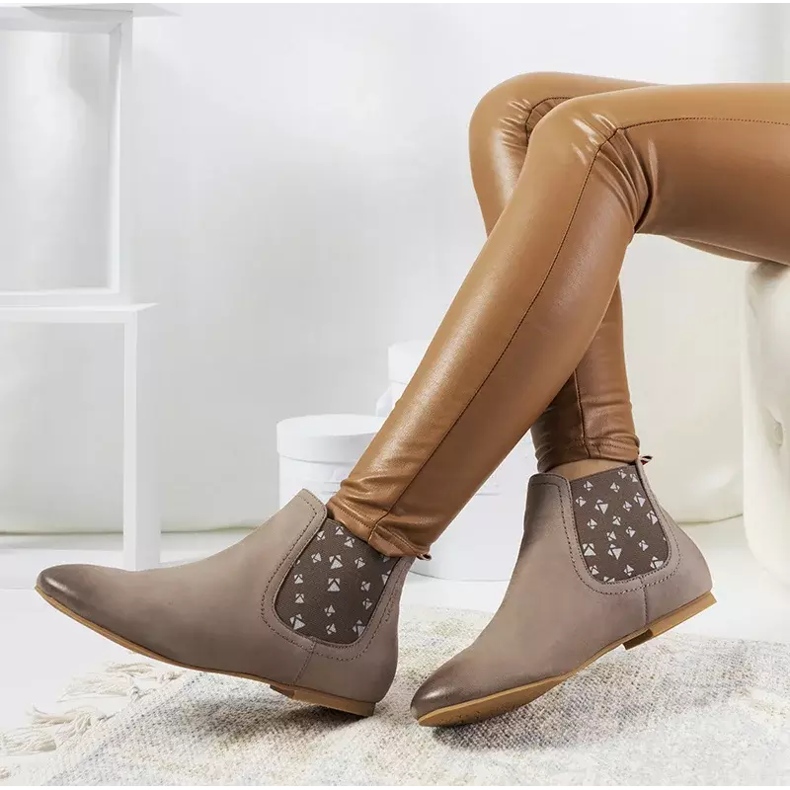 Luciano graue matte Slip-On-Stiefel beige 2