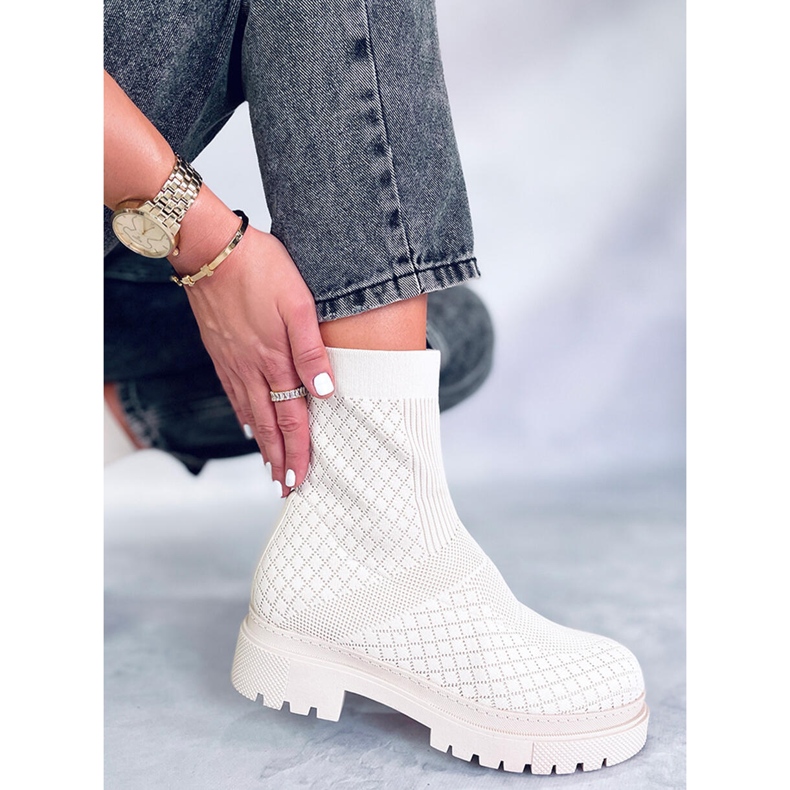 Sock Boots mit Rueda-Beige-Muster 1