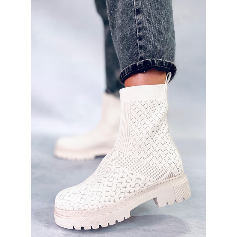 Sock Boots mit Rueda-Beige-Muster 2
