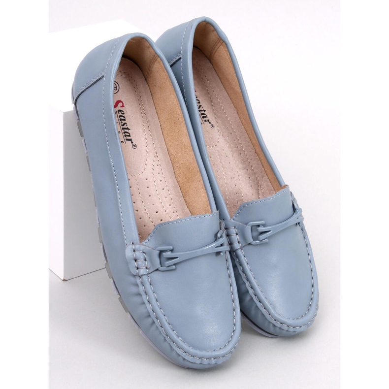 Klassische Slipper mit Lederinnensohle Debell Blue blau 1