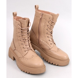 Aubert Khaki-Schnürstiefel beige 1