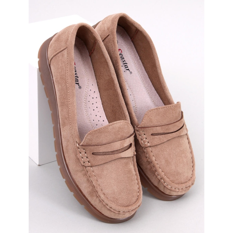 Wildleder-Loafer mit Lederinnensohle von Marit Khaki beige 1