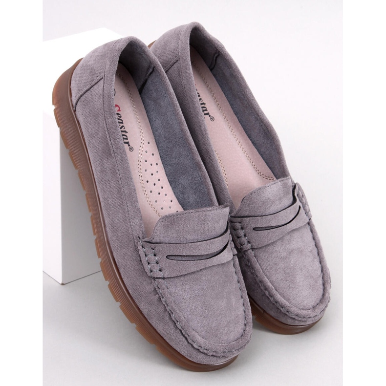 Wildleder-Loafer mit Lederinnensohle Marit Grey grau 1